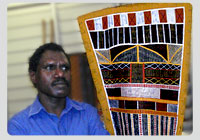 Photo of artist Pedro Wonaeamirri